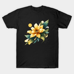 Yellow Abstract Flower T-Shirt